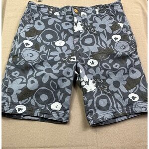 CPO Provisions Mens Blue Floral Flat Front‎ Chino Shorts Size 31W Casual Summer